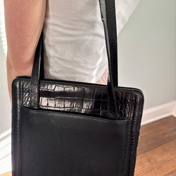 Vintage Pebble Leather Croc Embossed Bally Purse - Picture 3 of 11